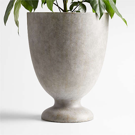 Jo Tall Grey Outdoor Pedestal Planter