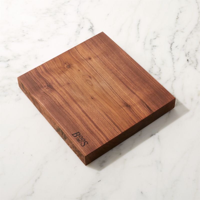 John Boos 13"x12" Rustic Edge Walnut Cutting Board - image 0 of 5