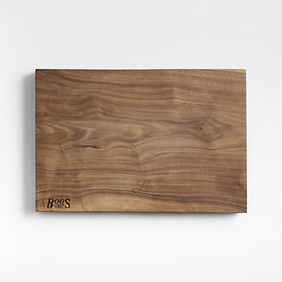 View John Boos 17"x12" Rustic Edge Walnut Cutting Board details