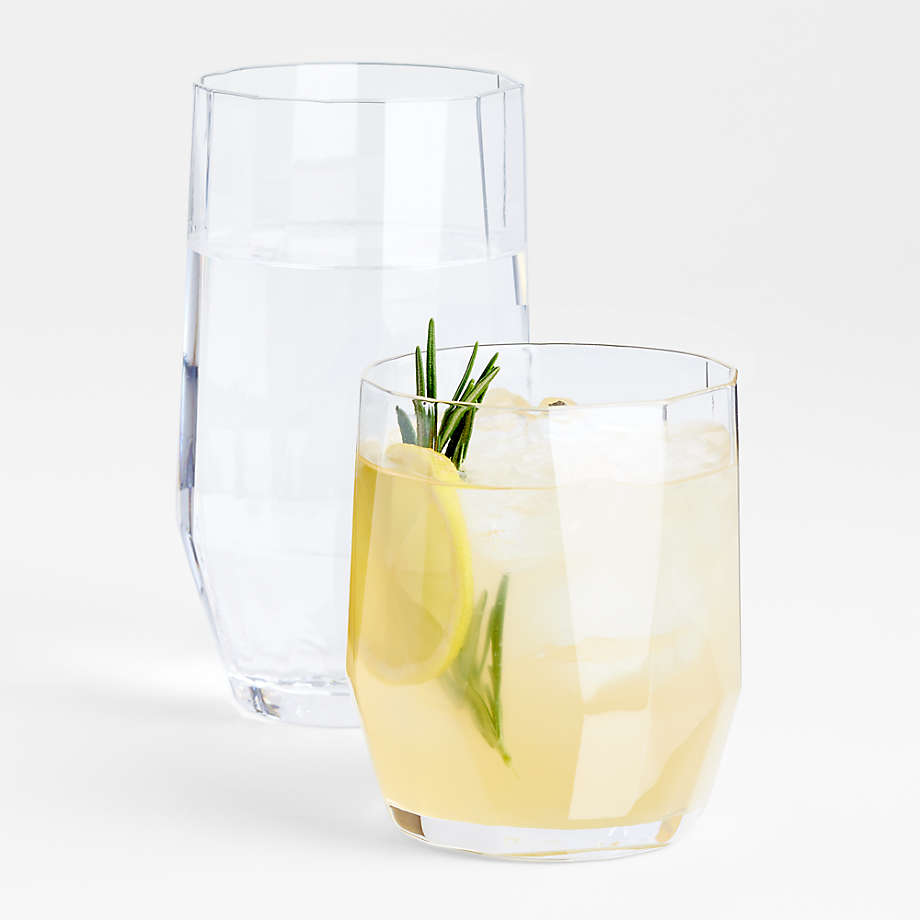 Geo Double OldFashioned & Highball Glasses Crate & Barrel