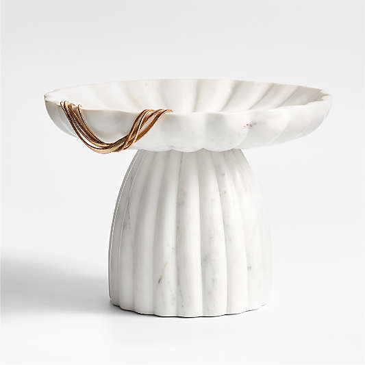 Jolie Low Wide Marble Pedestal 7.5"