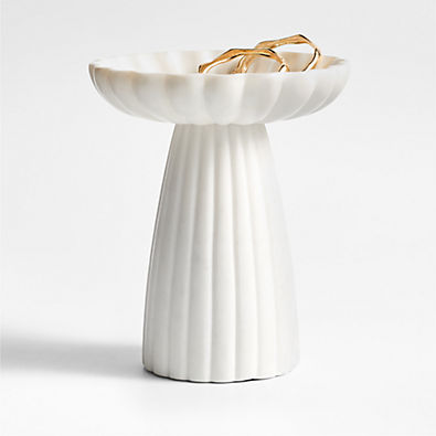 View Jolie Tall Narrow Marble Pedestal 9.5" details