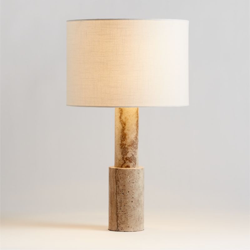 Jorgen Silver Travertine Table Lamp 28" - image 0 of 17