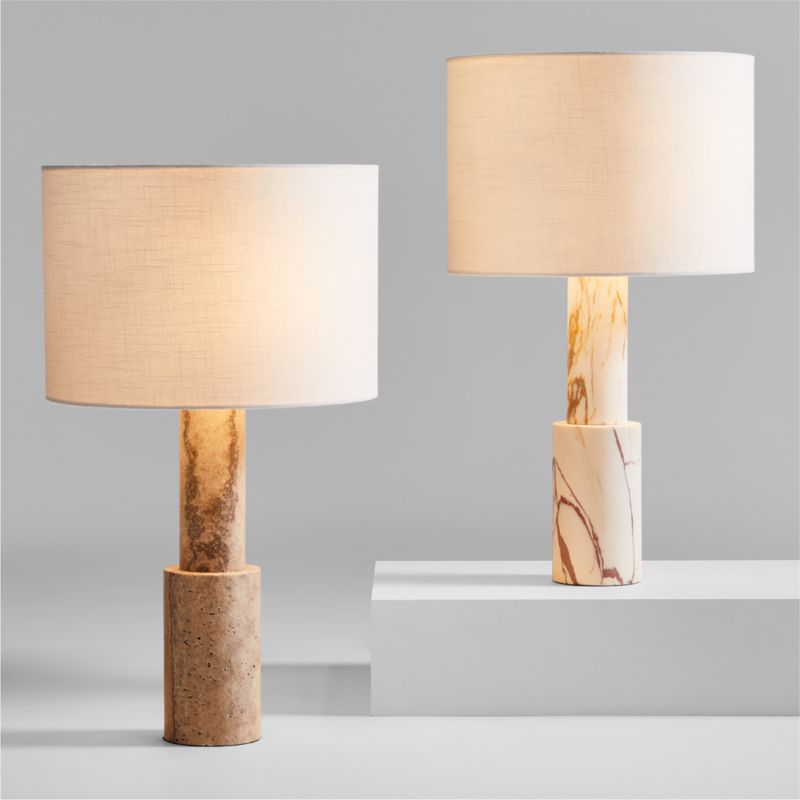 Jorgen Silver Travertine Table Lamp 28" - image 2 of 17