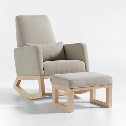 Wooden rocking chair online with ottoman