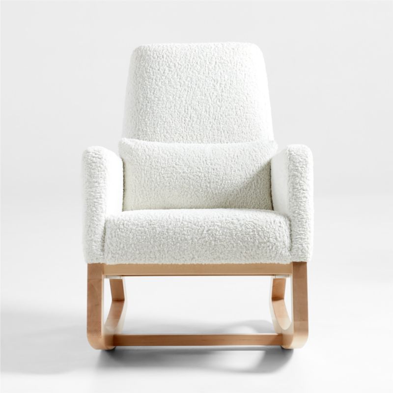 Joya Faux Sheepskin Nursery Rocker Chair and Ottoman with Maple Bases - image 7 of 14