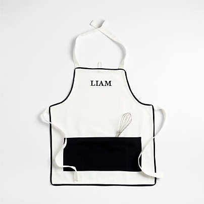 Black and White Kids Chef Apron