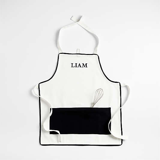 Black and White Kids Chef Apron