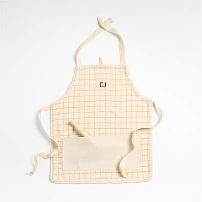 Brown Grid Kids Chef Apron
