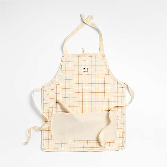 Brown Grid Kids Chef Apron