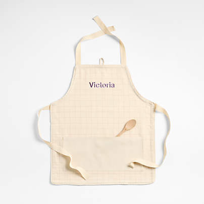 Purple Grid Kids Chef Apron