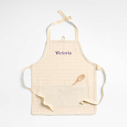 Purple Grid Kids Chef Apron