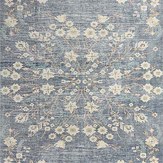 Jules Floral Washable Kids 12"x18" Rug Swatch