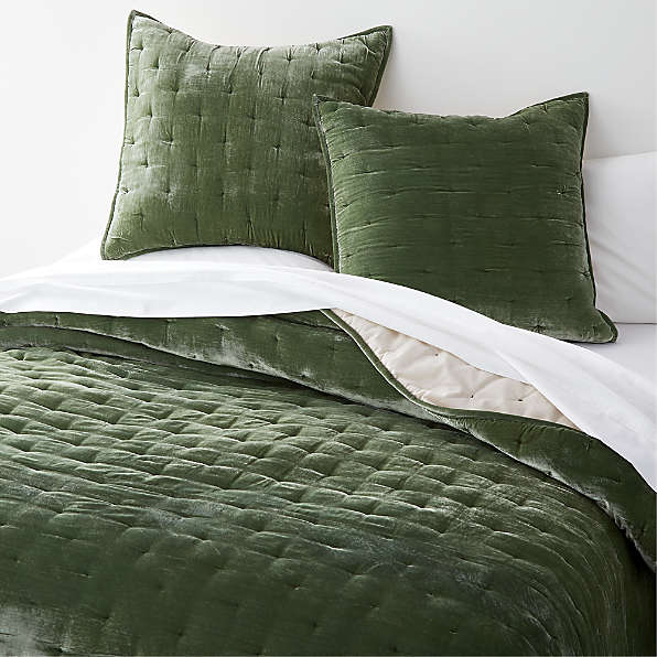 Green Bedding Crate Barrel, Green Bedspreads King Size
