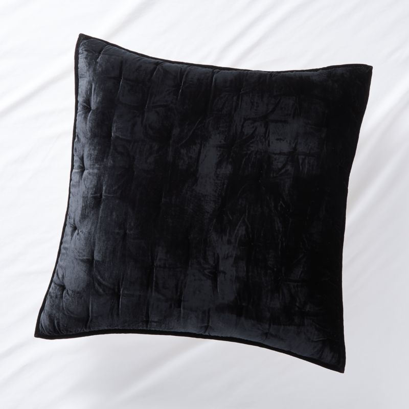 Juliet Black Velvet Euro Sham - image 0 of 3