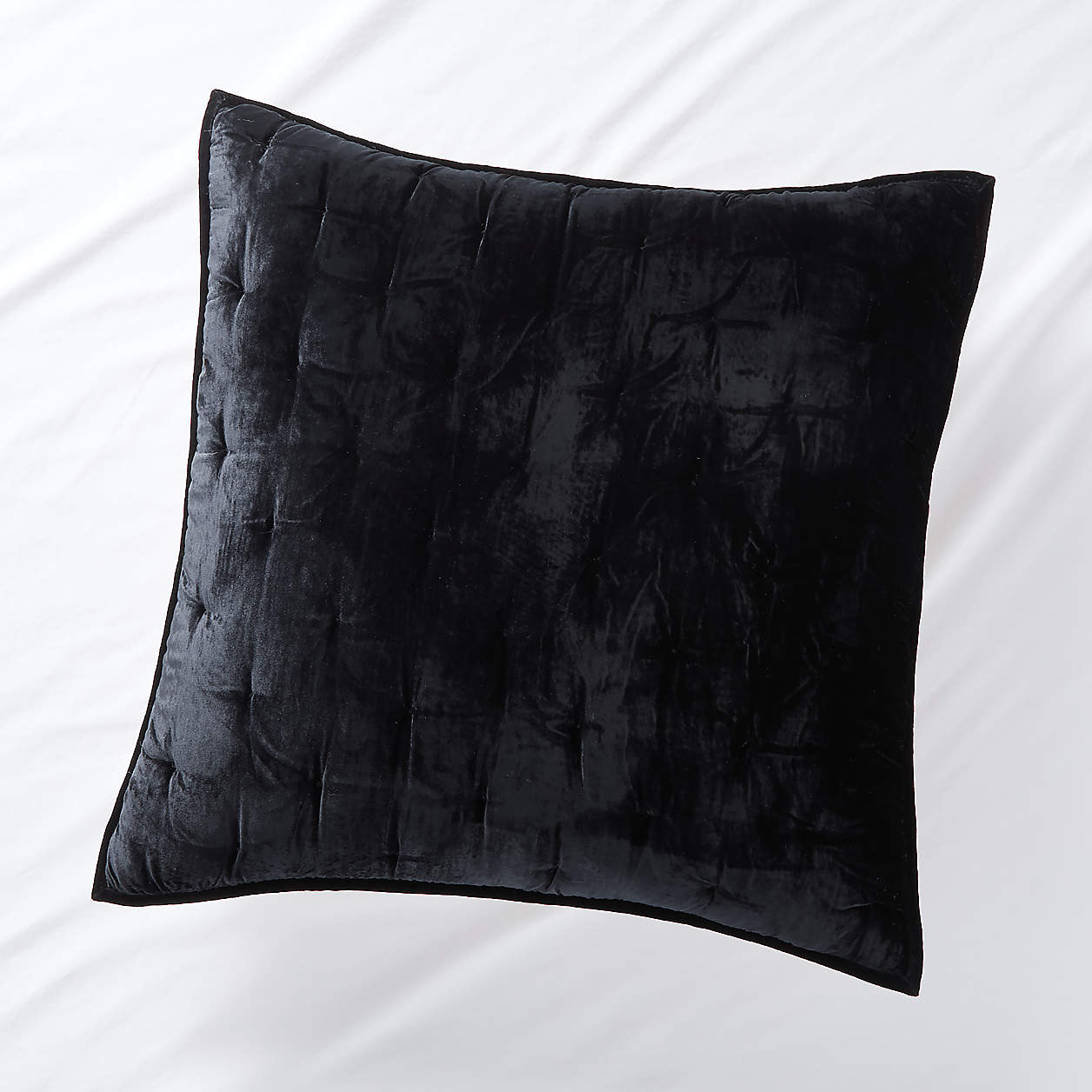 Juliet Black Velvet Euro Sham + Reviews Crate & Barrel