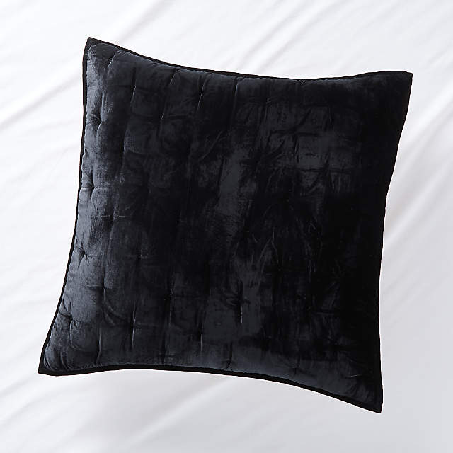 Juliet Black Velvet Euro Sham + Reviews