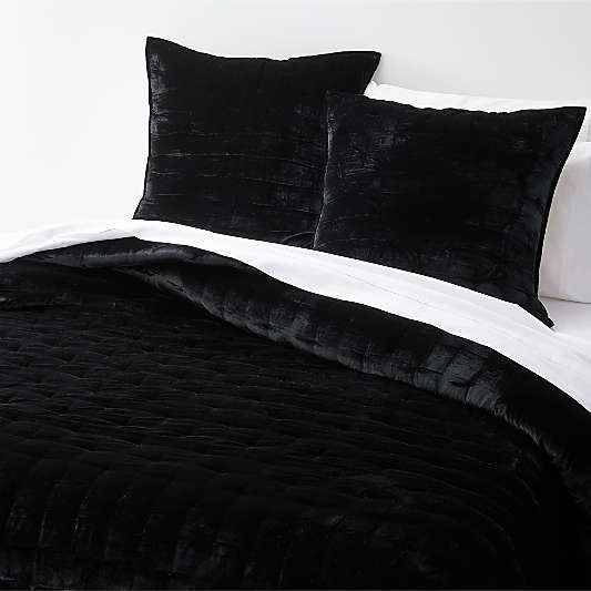 Juliet Black Velvet King Quilt