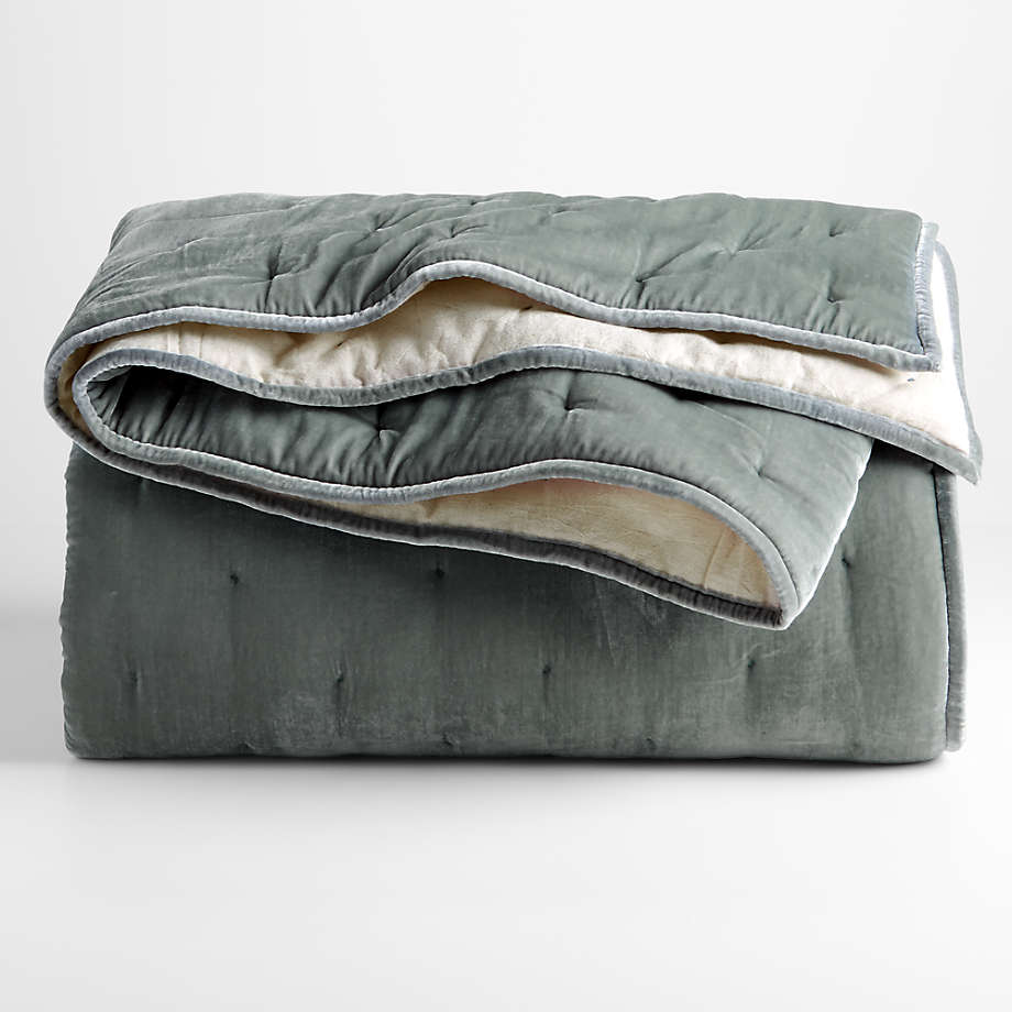 Velvet Zippered Pouch Light Grey