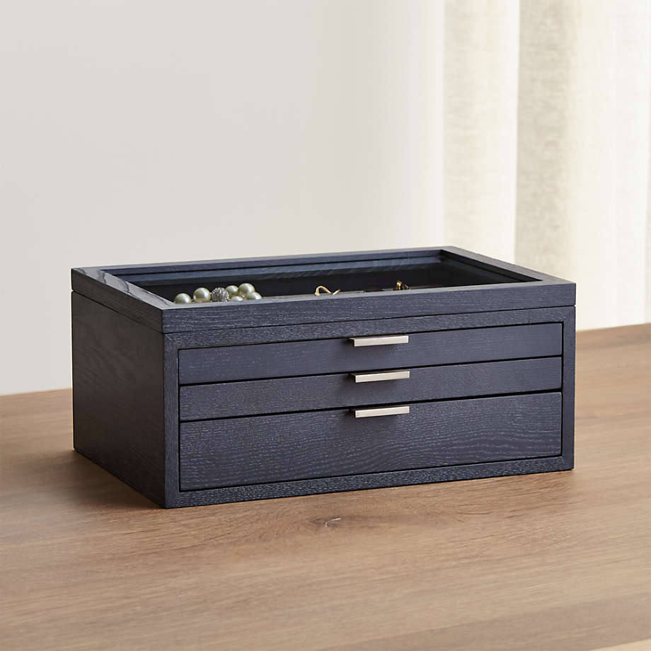 Juliette Glass Top Jewelry Box + Reviews Crate & Barrel