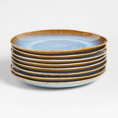 View Julo Blue Dinner Plates, Set of 8 details