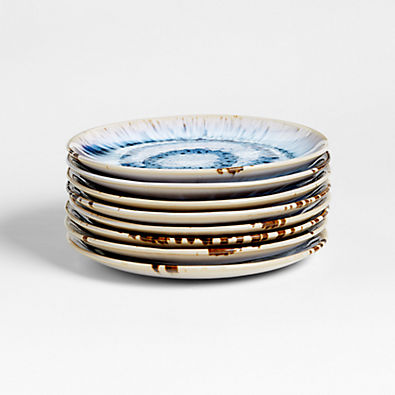 View Julo Blue Salad Plates, Set of 8 details