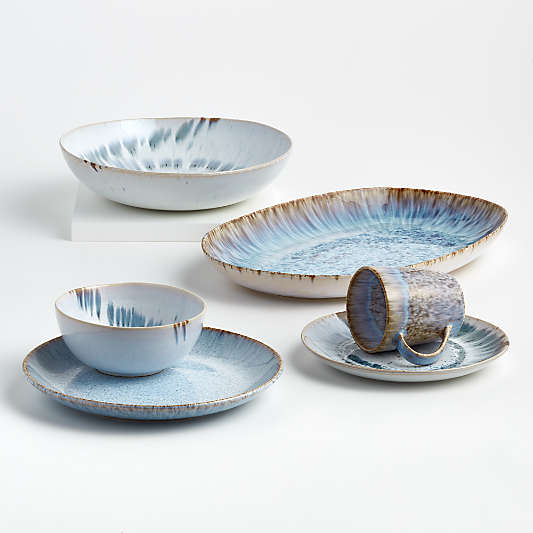 Julo Blue and White Dinner Plate