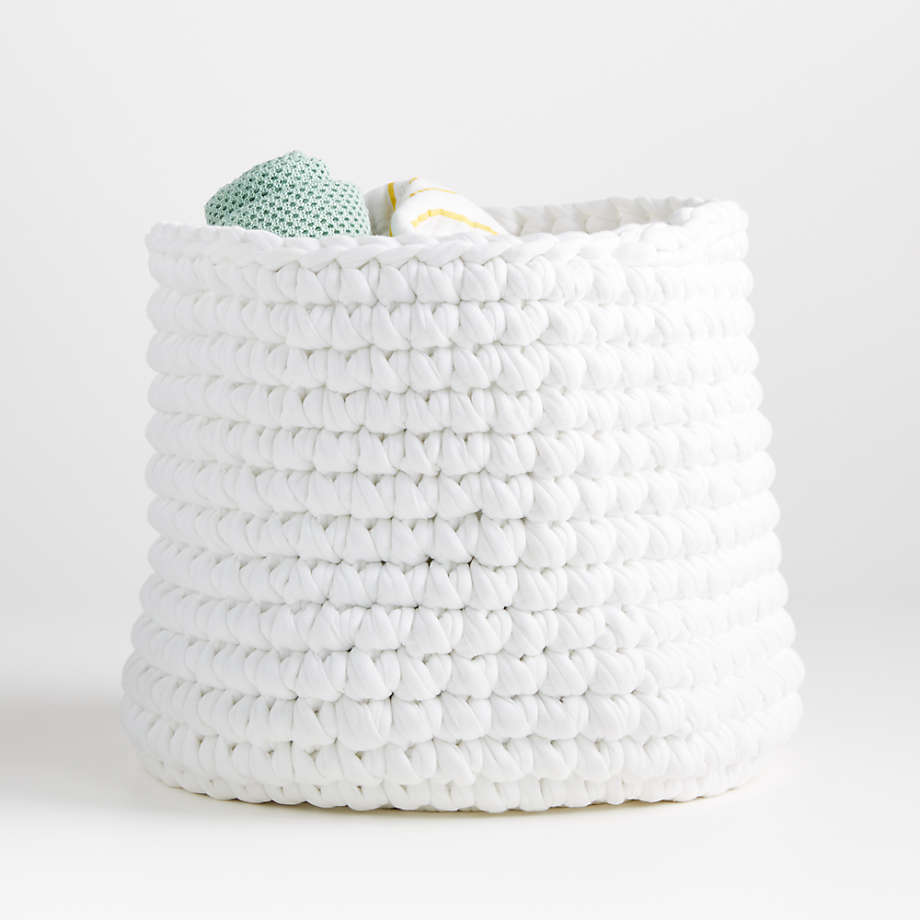 Juna White Jersey Knit Toy Storage Bin + Reviews Crate & Kids
