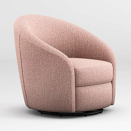 June Blush Upholstered Nursery Swivel Glider Chair