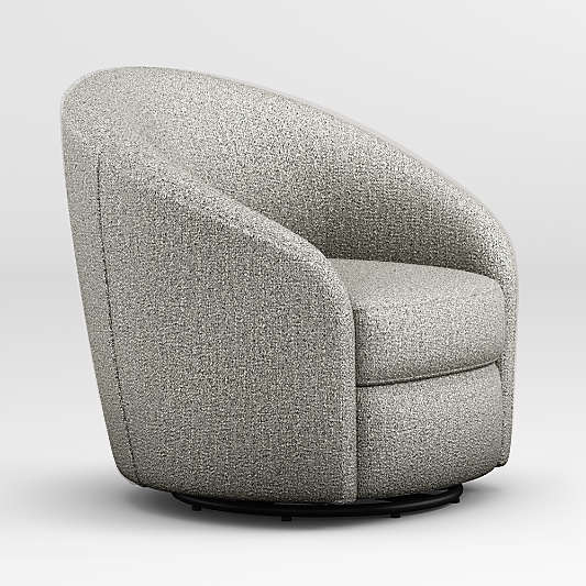 June Grey Upholstered Nursery Swivel Glider Chair