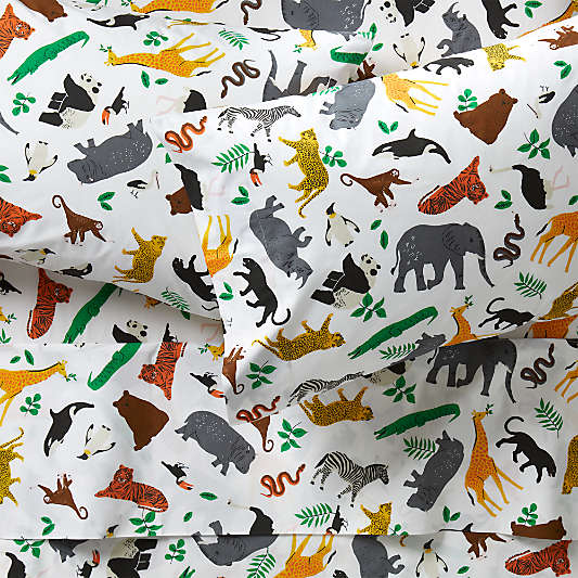 Organic Jungle Animal Full Sheet Set