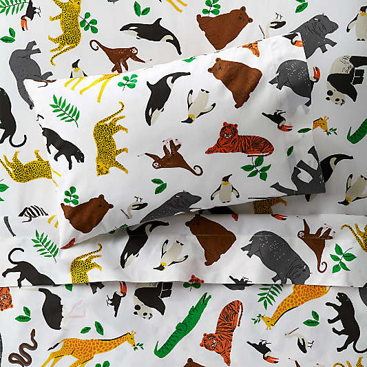 Organic Jungle Animal Toddler Sheet Set