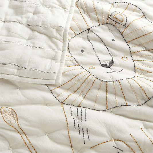 Jungle Lion Organic Cotton Baby Crib Quilt