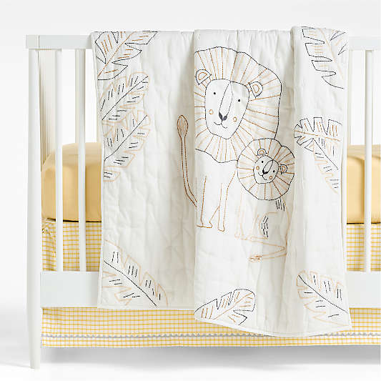 Jungle Lion Organic Cotton Baby Crib Quilt Bedding Set