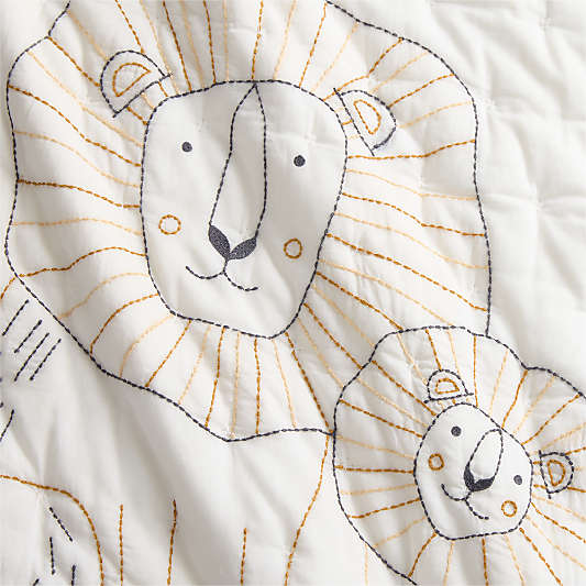 Jungle Lion Organic Cotton Baby Crib Quilt