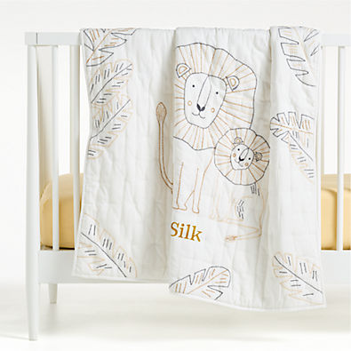 View Jungle Lion 100% Organic Cotton Baby Crib Quilt details