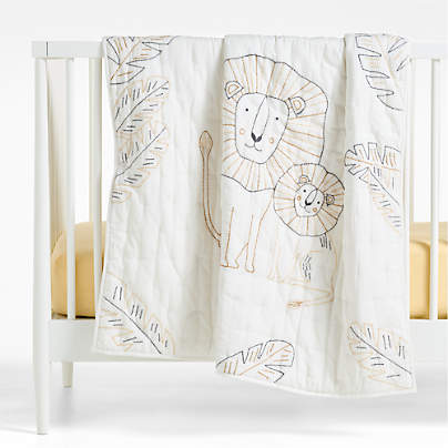 Jungle Lion 100% Organic Cotton Baby Crib Quilt