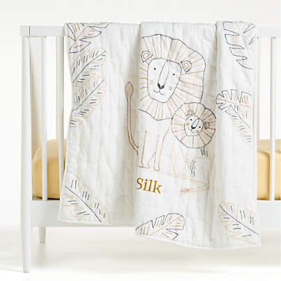 Jungle Lion 100% Organic Cotton Baby Crib Quilt