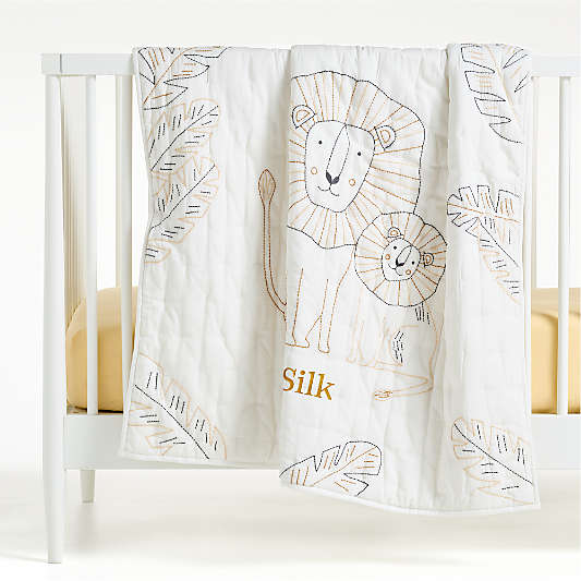 Jungle Lion 100% Organic Cotton Baby Crib Quilt
