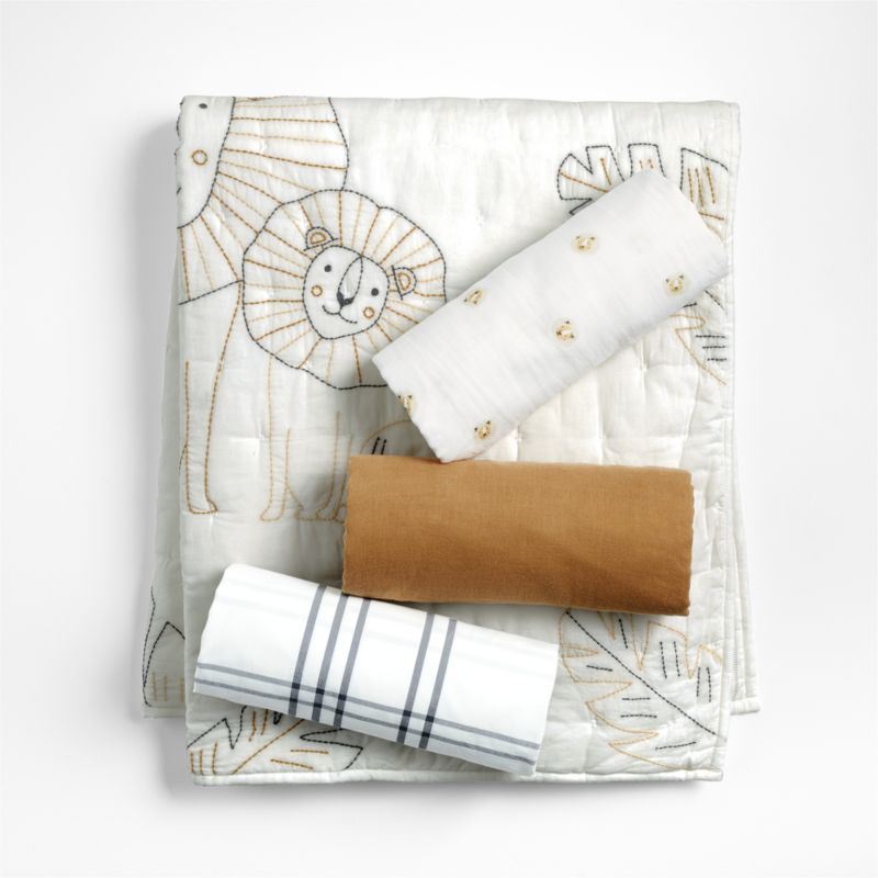 Jungle Lion Organic Cotton Baby Bedding Bundle Set - image 0 of 9