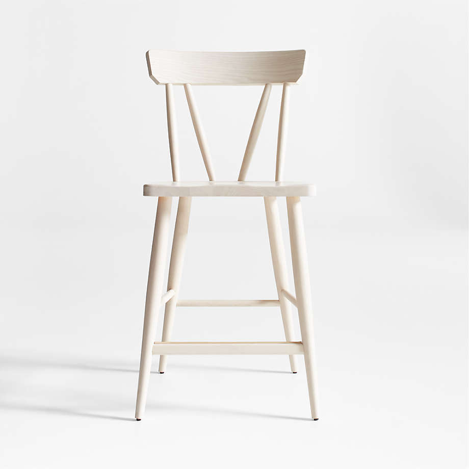 Juni Bleached Ash Counter Stool + Reviews Crate & Barrel Canada