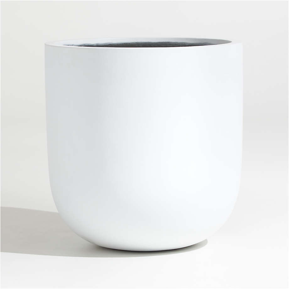 Junio Large Round White Planter Pot