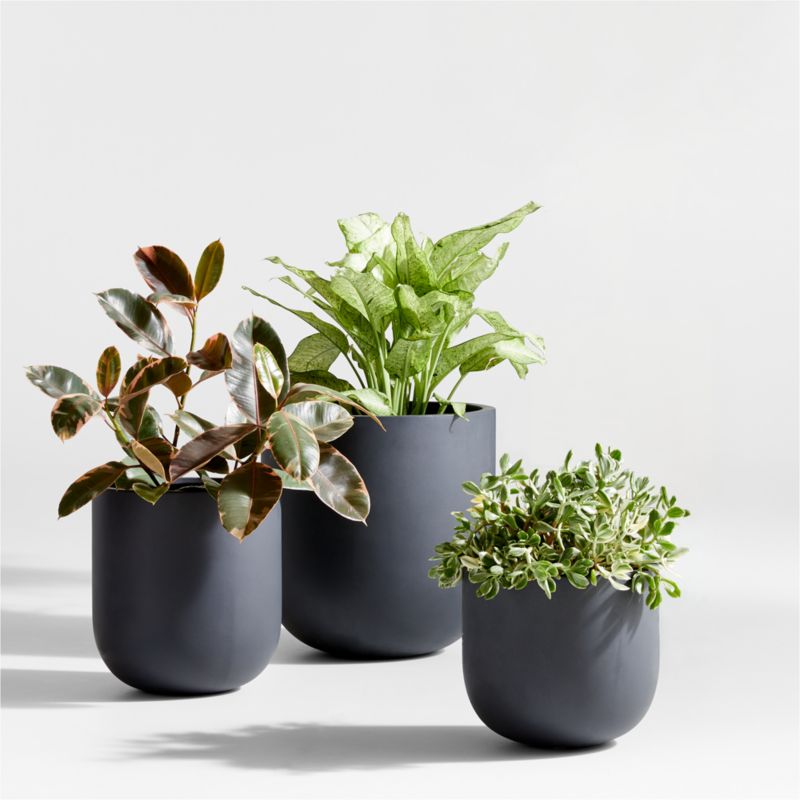 Junio Small Dark Grey Planter 13" - image 2 of 9