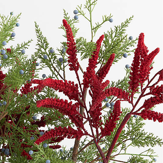 Faux Juniper Berry and Red Amaranthus Stem Bundle