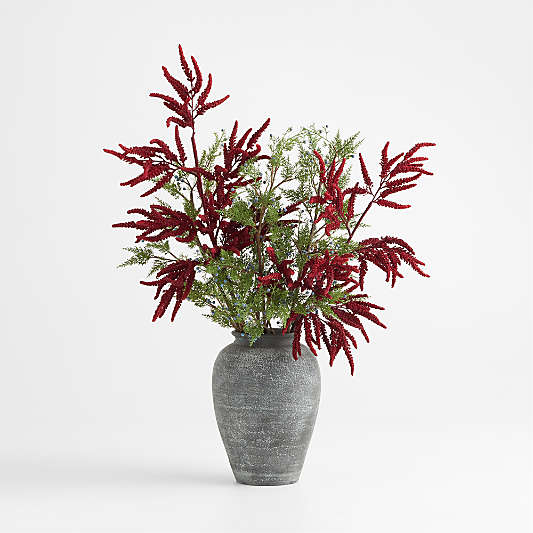 Faux Juniper Berry and Red Amaranthus Stem Bundle