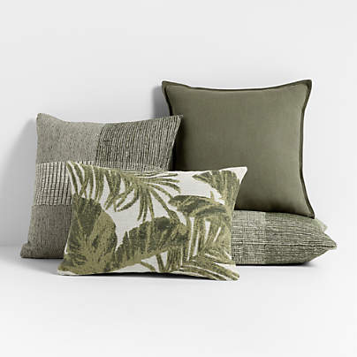 Juniper Green Outdoor Throw Pillow Arrangement