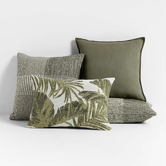 Juniper Green Outdoor Throw Pillow Arrangement