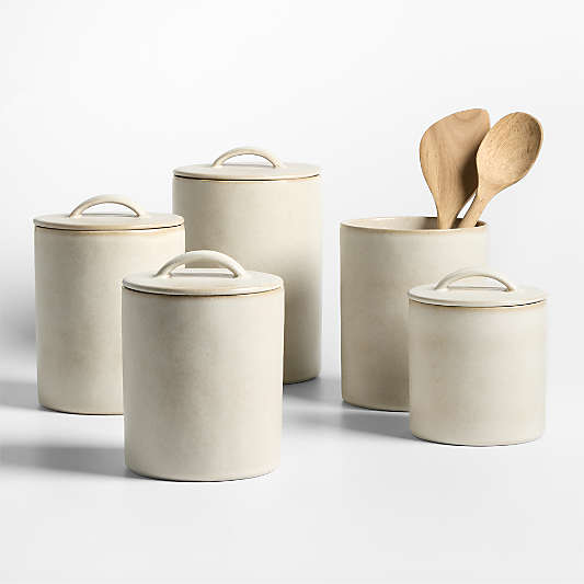Juno Recycled Stoneware Canisters, Set of 4