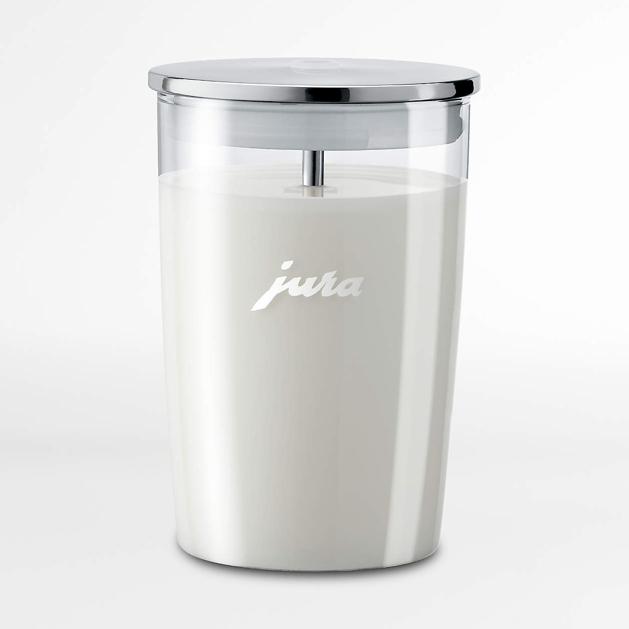 JURA 17Oz. Glass Milk Container with Stainless Steel Lid + Reviews