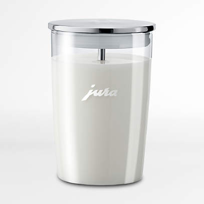 JURA 17-Oz. Glass Milk Container with Stainless Steel Lid +